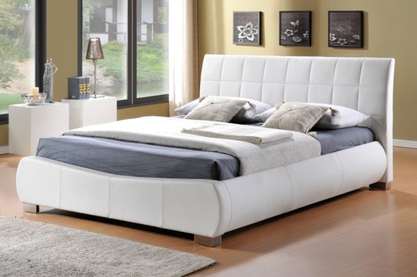 Dorado Faux Leather Bed Frame (White)