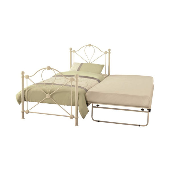 Lyon Metal Guest Bed Frame (Ivory Gloss)