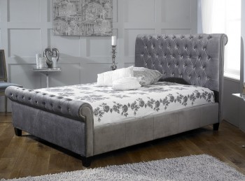 Orbit Upholstered Bedstead (Silver)